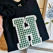 Custom Applique Initials Couple Sweatshirt – Wear Your Loved One’s Letter, Personalized Gift for Him & Her