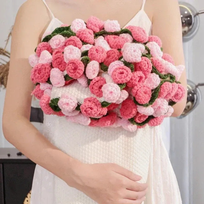Rose Crochet Flower Blanket – Handmade Throw for Couples & Families