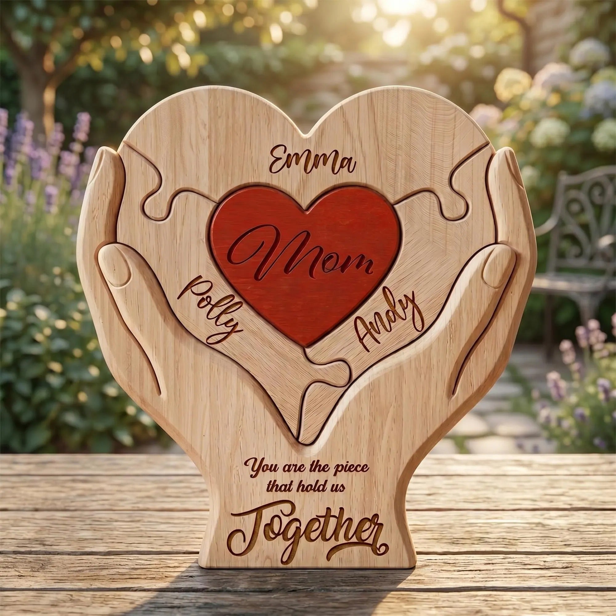 Personalized Mothers Day Wooden Puzzle, You Are The Piece That Holds Us Together Sign-Mother's Day Gift