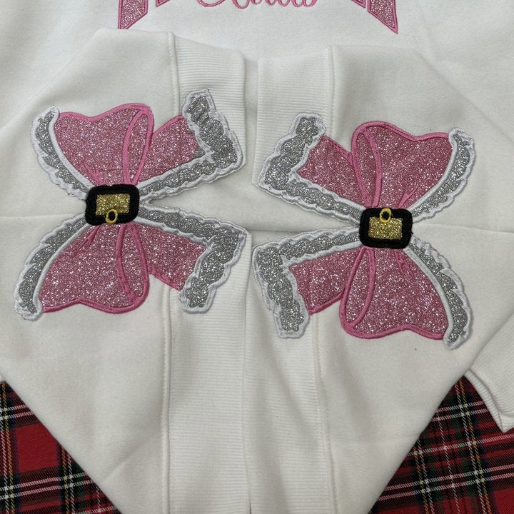 Custom Embroidery Glitter Side Bow Mama Sweatshirt
