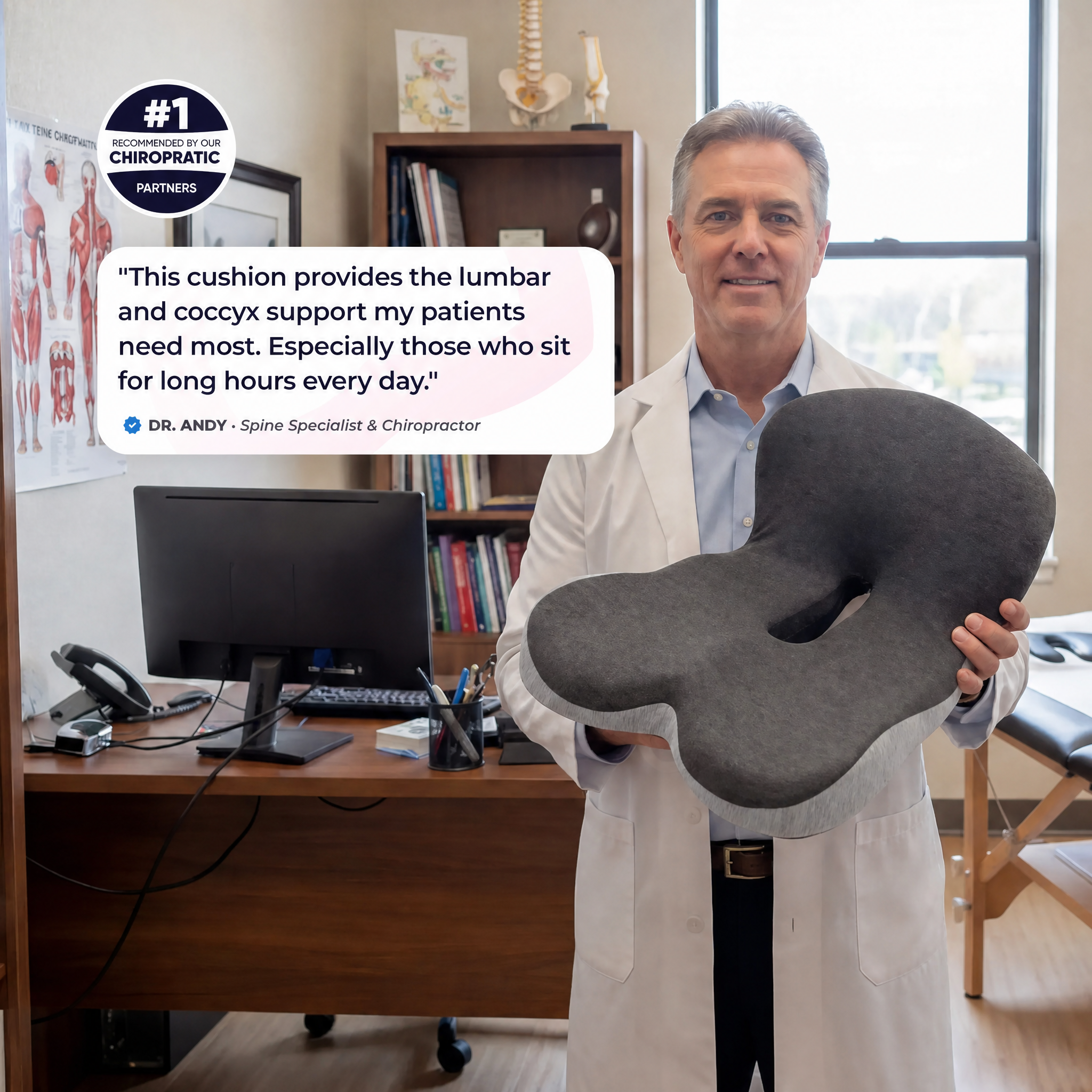 Memory Foam Cushion Pro – Ergonomic Support for Everyday Comfort, Gift for Truck Drivers