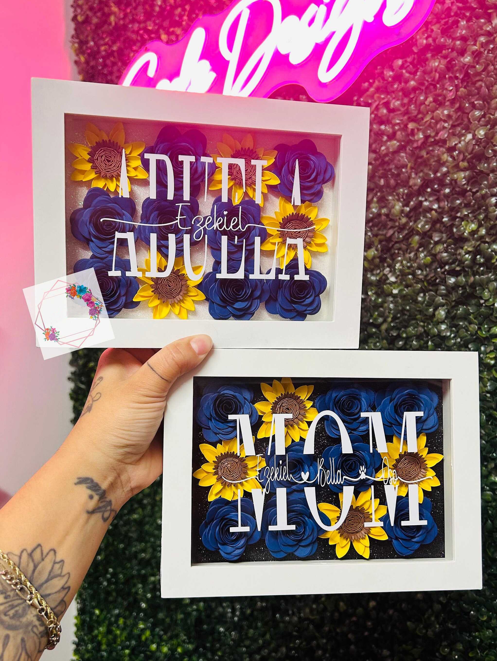 Mom Flower Box | Paper Flower Shadow Box | Custom Gift for Mothers Day, Birthday & Anniversary
