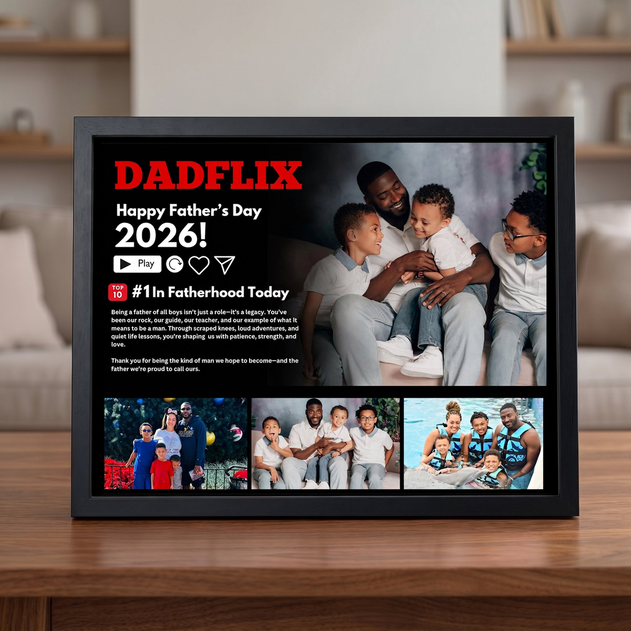 Custom DADFLIX Happy Father's Day Poster | Personalized Movie-Style Print Gift