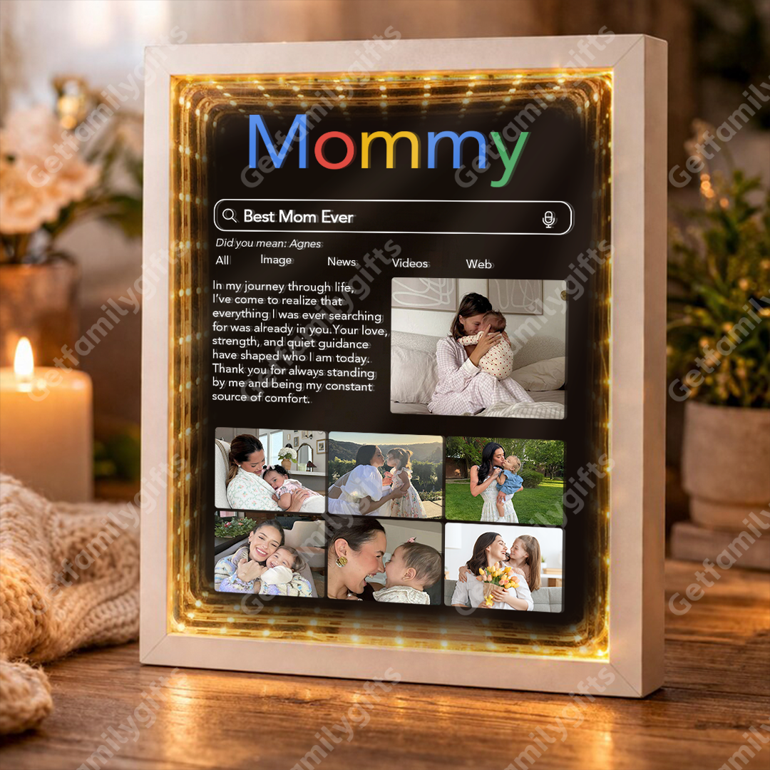 Personalized Mother's Day Gift Search: "Best Mom" Photo Collage Mirror Lightbox