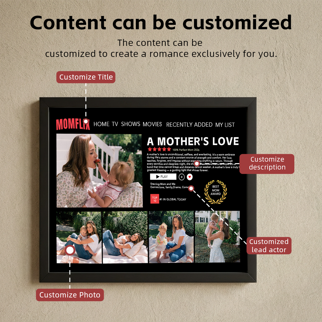 Custom Momflix Movie Photo Frames, The Best Gift For Mom, Dad, Family, And Loved Ones In 2026