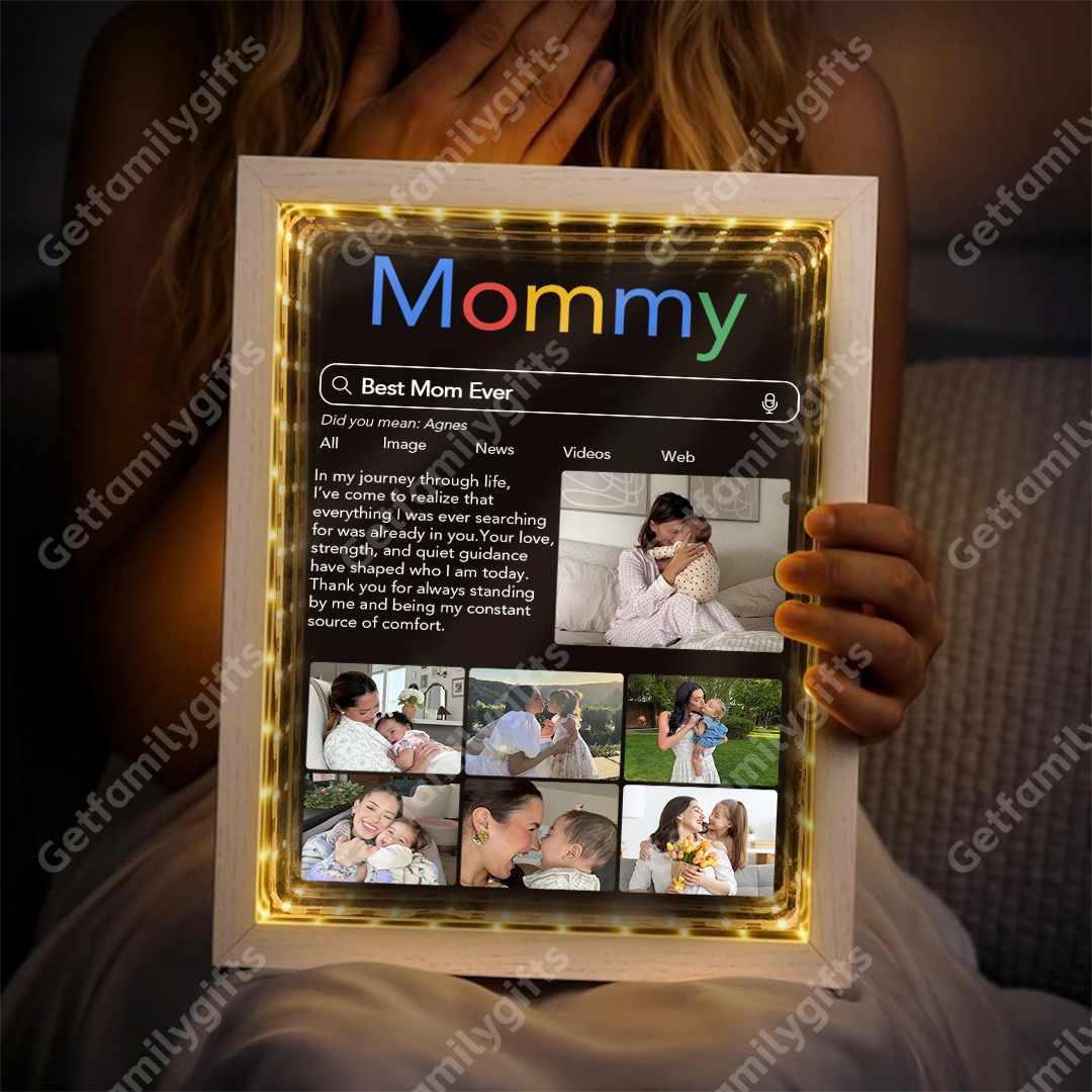 Personalized Mother's Day Gift Search: "Best Mom" Photo Collage Mirror Lightbox