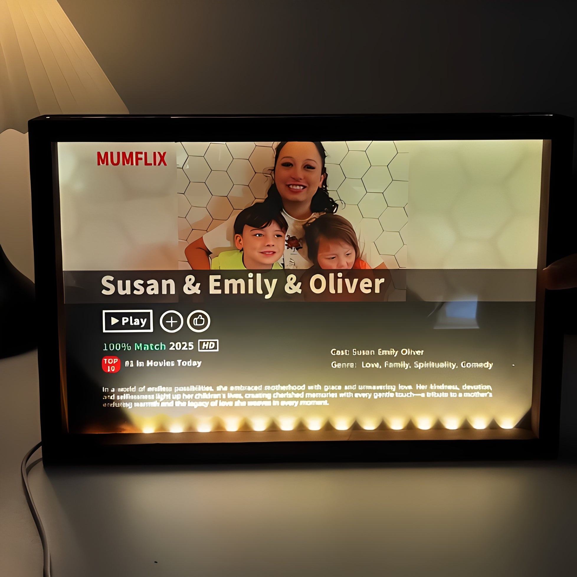 🎬 MOM/MUMFLIX Personalized Mother’s Day Photo Light Frame