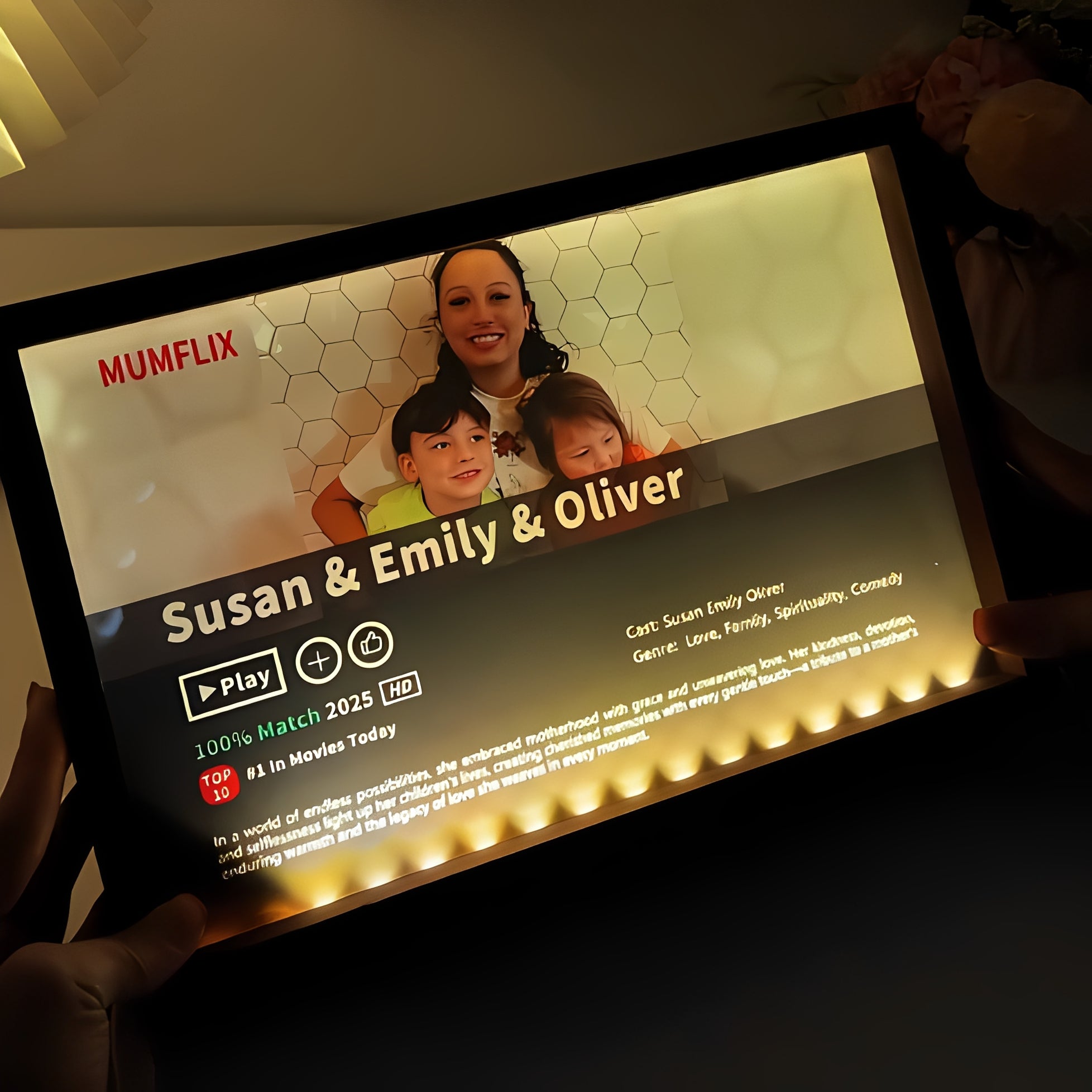 🎬 MOM/MUMFLIX Personalized Mother’s Day Photo Light Frame