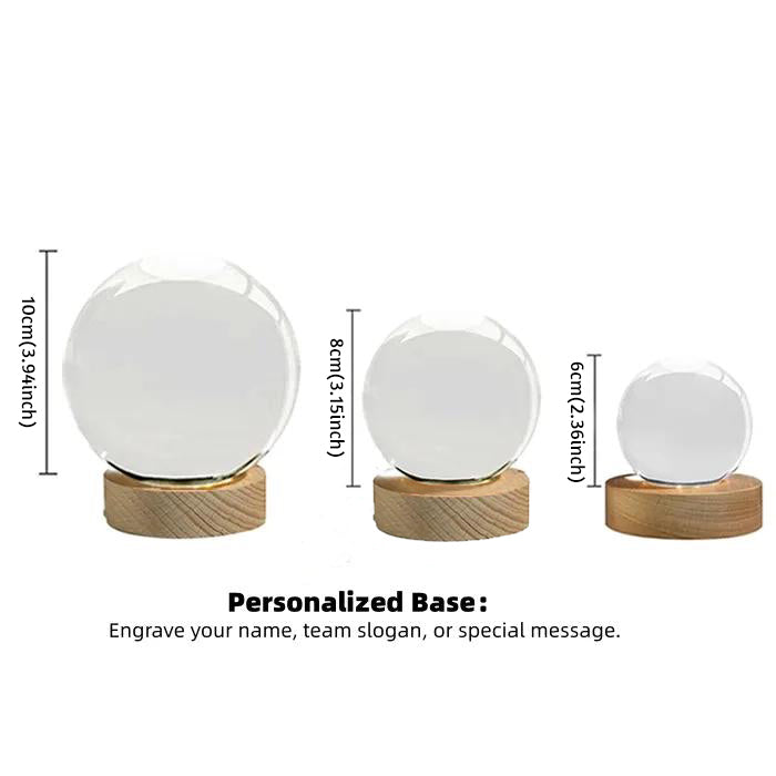 Custom Mom Wildflower Crystal LED Ball, Floral Grandma With Kids Name Night Light