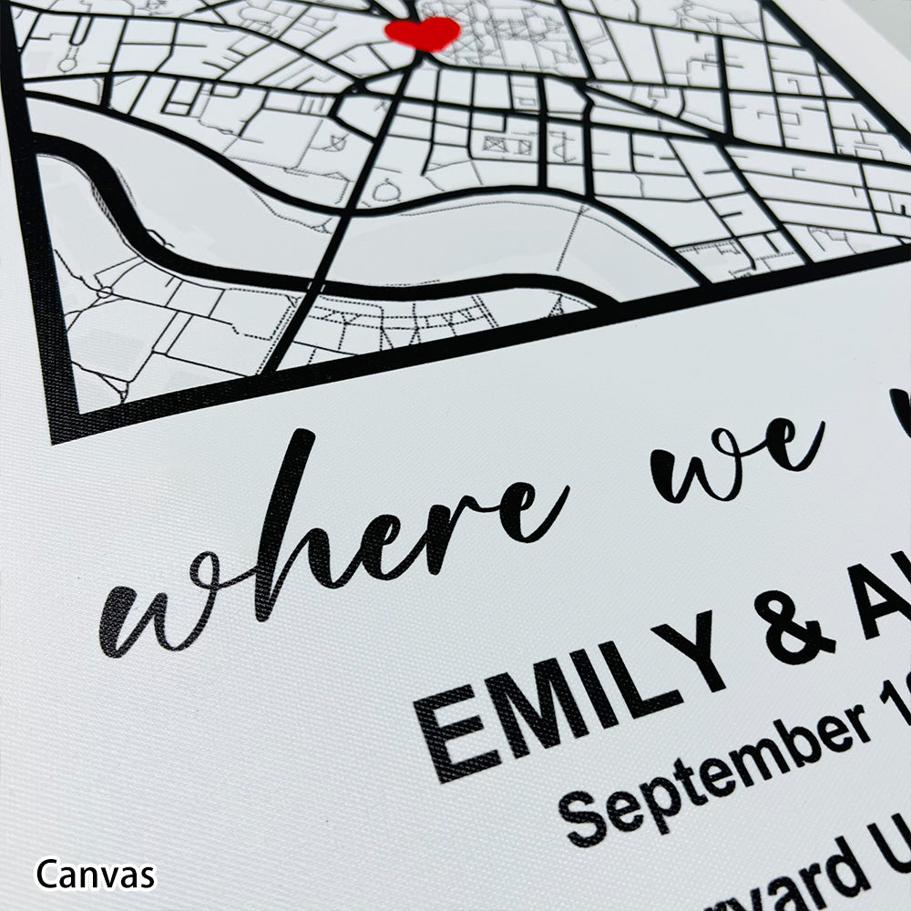 50%OFF⭐️Personalized First Date Map Framed Gift For Couples - Valentine's Day Gift