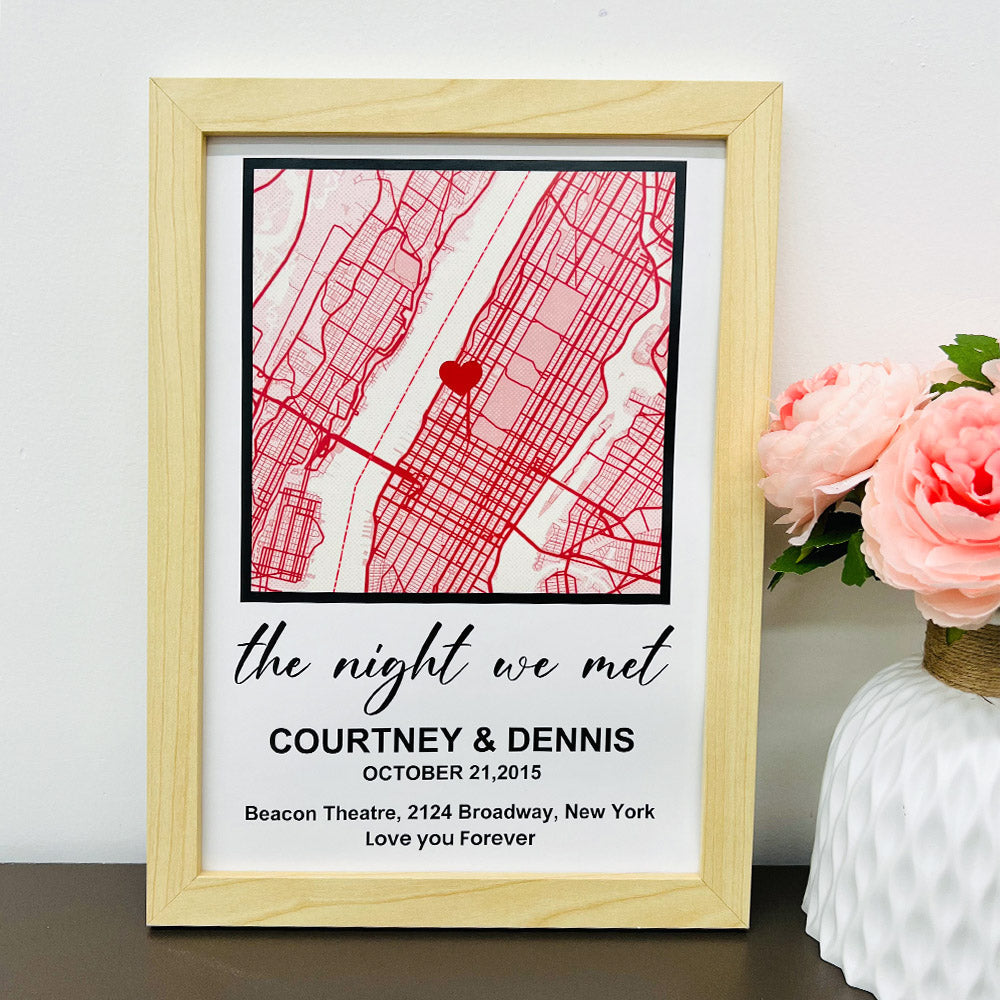 50%OFF⭐️Personalized First Date Map Framed Gift For Couples - Valentine's Day Gift