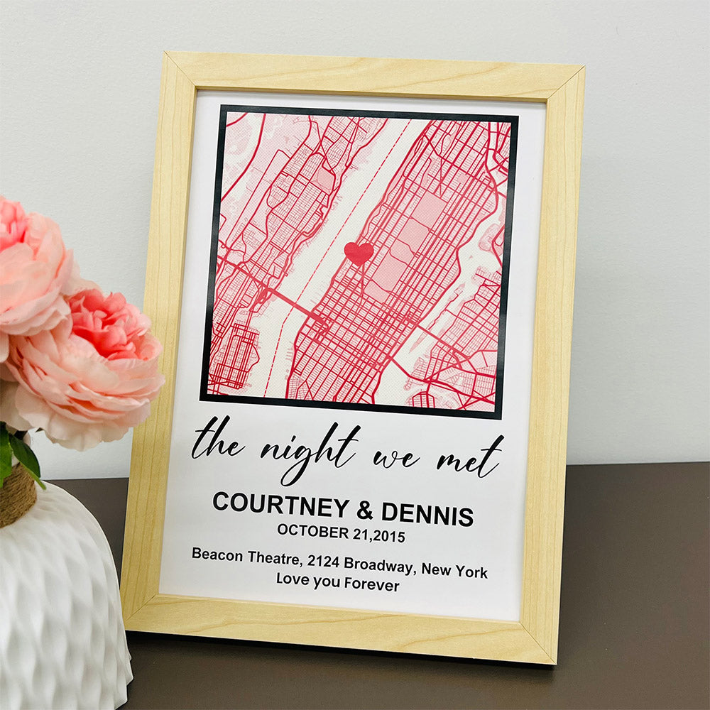 50%OFF⭐️Personalized First Date Map Framed Gift For Couples - Valentine's Day Gift