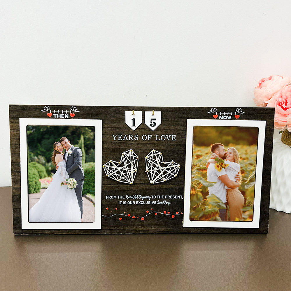 Then & Now Anniversary Photo Frame, Unique Gifts for Valentine's Day