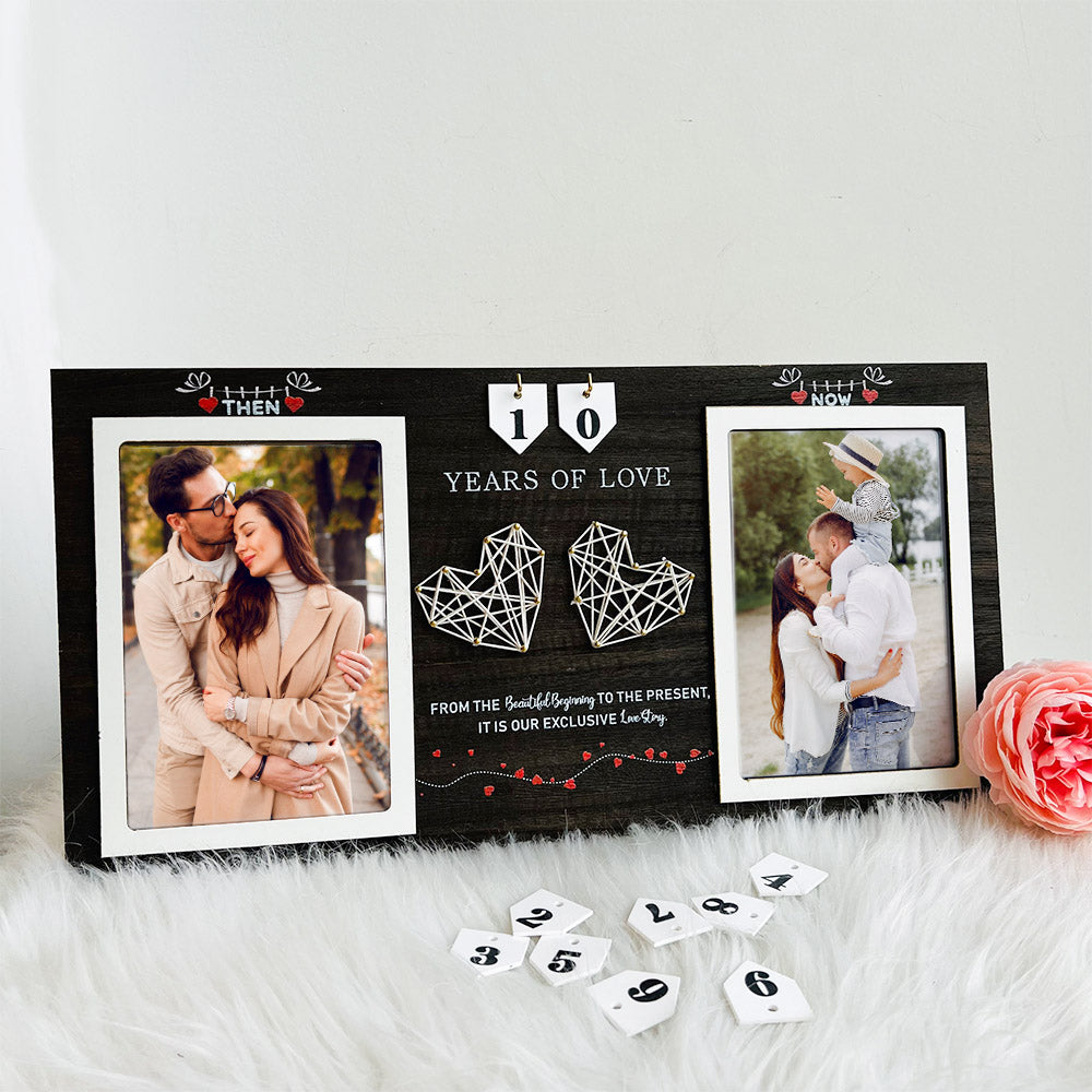 Then & Now Anniversary Photo Frame, Unique Gifts for Valentine's Day