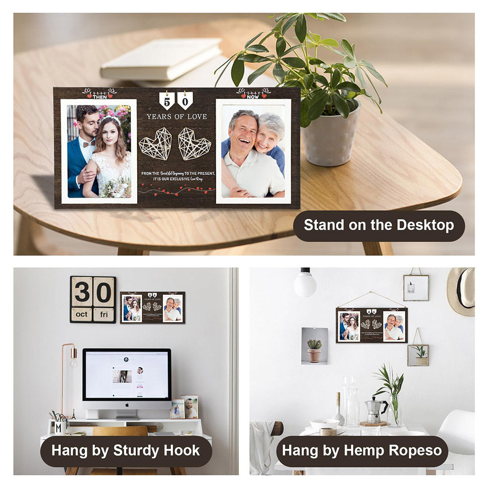 Then & Now Anniversary Photo Frame, Unique Gifts for Valentine's Day
