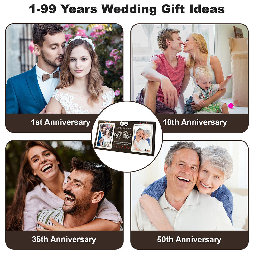 Then & Now Anniversary Photo Frame, Unique Gifts for Valentine's Day