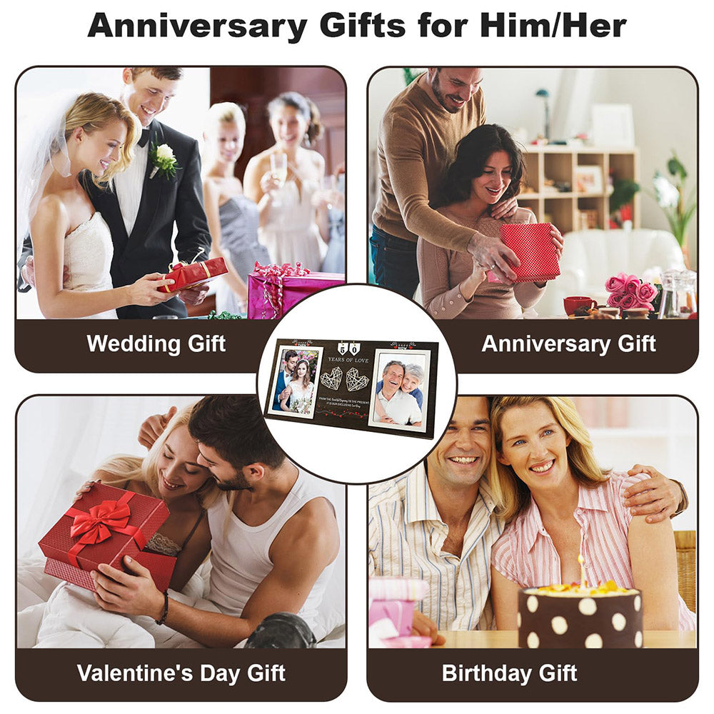 Then & Now Anniversary Photo Frame, Unique Gifts for Valentine's Day