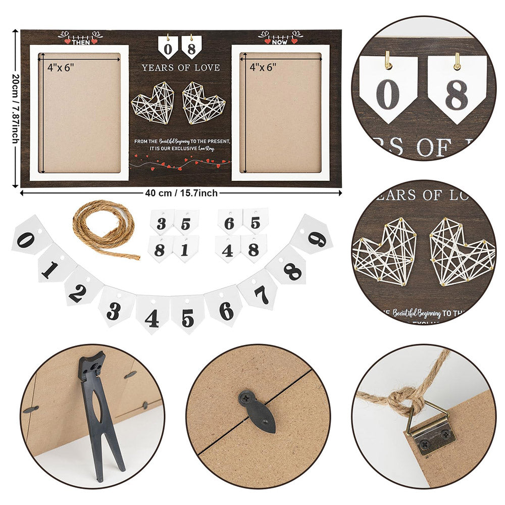 Then & Now Anniversary Photo Frame, Unique Gifts for Valentine's Day