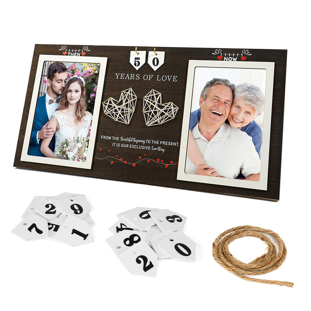 Then & Now Anniversary Photo Frame, Unique Gifts for Valentine's Day
