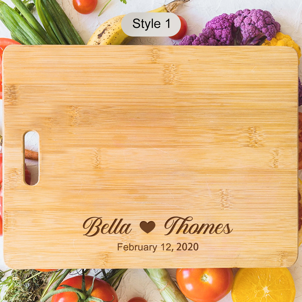 Custom Couple's Name Engraved Cutting Board for Valentine's Day