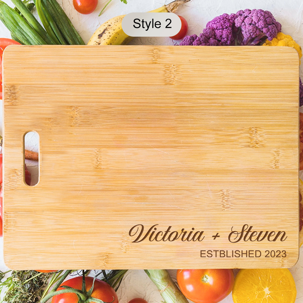 Custom Couple's Name Engraved Cutting Board for Valentine's Day