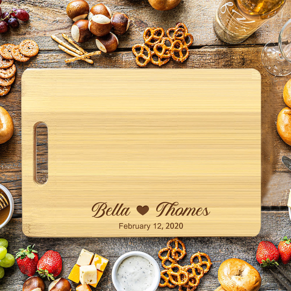 Custom Couple's Name Engraved Cutting Board for Valentine's Day