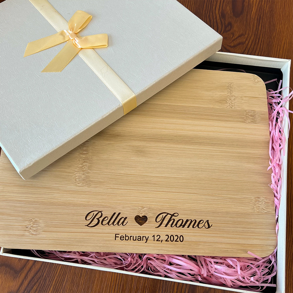 Custom Couple's Name Engraved Cutting Board for Valentine's Day