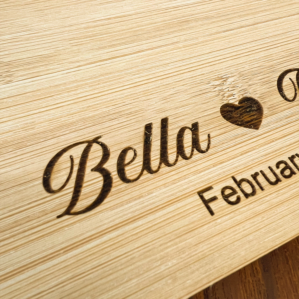 Custom Couple's Name Engraved Cutting Board for Valentine's Day