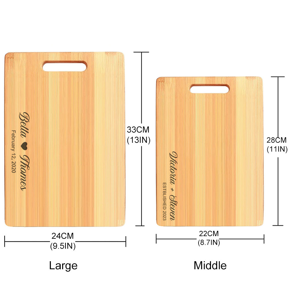 Custom Couple's Name Engraved Cutting Board for Valentine's Day