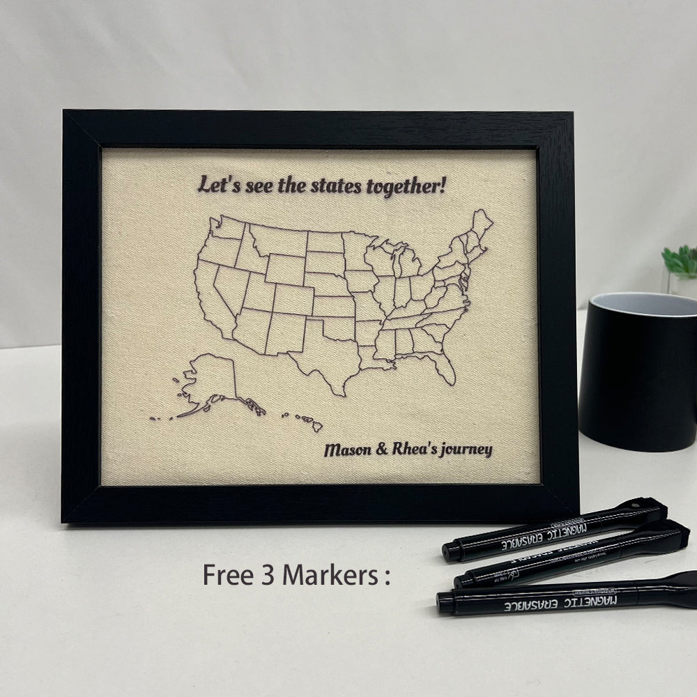 50%OFF🔥Custom Travel Map Outline of United States DIY Gift for Valentine's Day