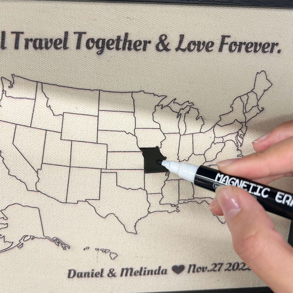 50%OFF🔥Custom Travel Map Outline of United States DIY Gift for Valentine's Day