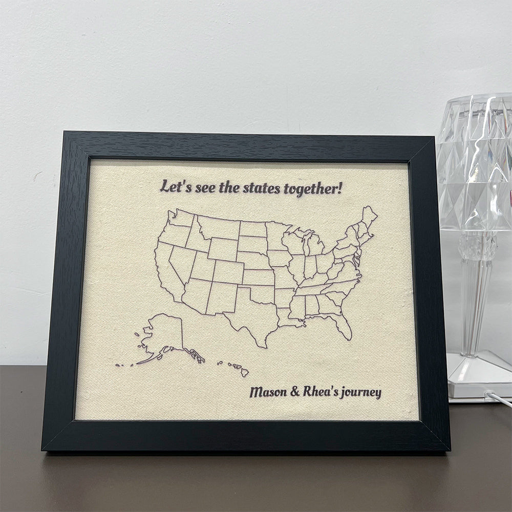 50%OFF🔥Custom Travel Map Outline of United States DIY Gift for Valentine's Day