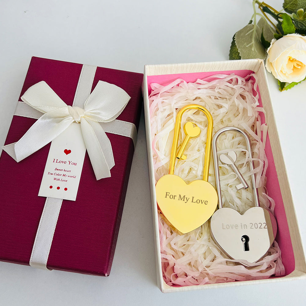 Love Lock Personalized Padlock with Key Valentines Day Gift