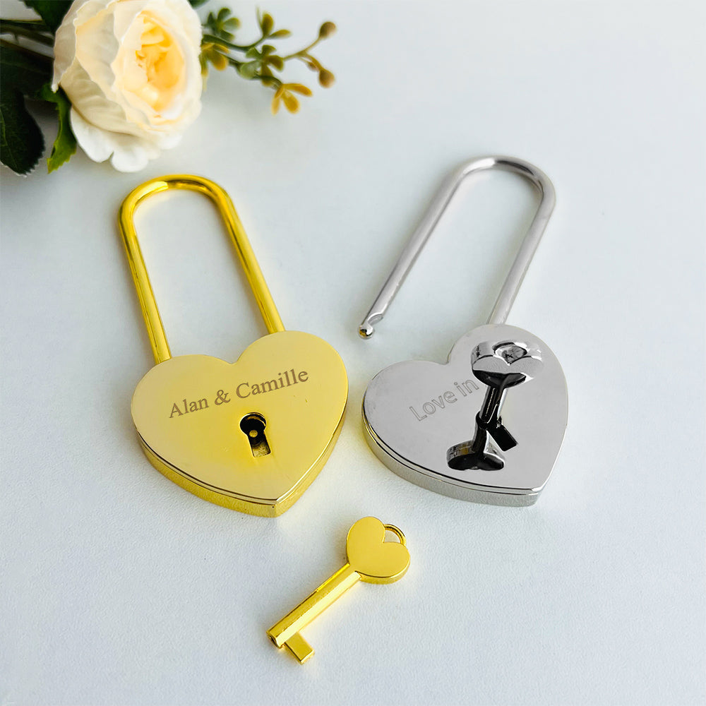 Love Lock Personalized Padlock with Key Valentines Day Gift