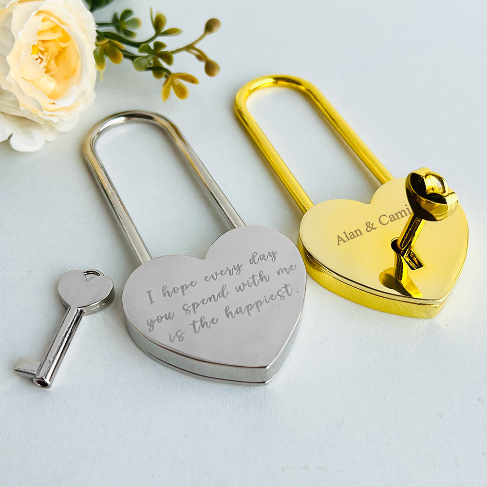 Love Lock Personalized Padlock with Key Valentines Day Gift