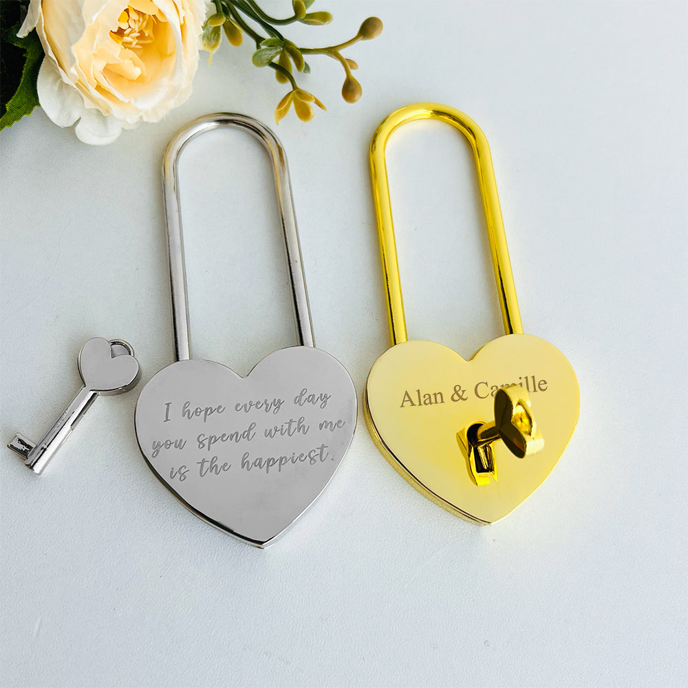Love Lock Personalized Padlock with Key Valentines Day Gift