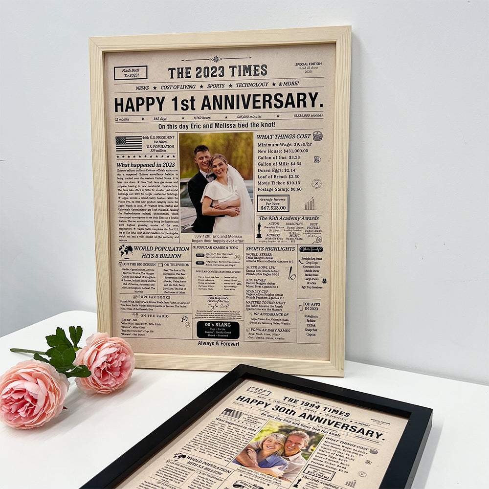 50%OFF⭐️ Personalized Birthday & Anniversary Newspaper Poster Frame