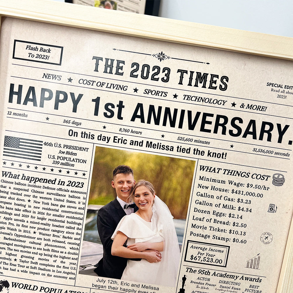 50%OFF⭐️ Personalized Birthday & Anniversary Newspaper Poster Frame