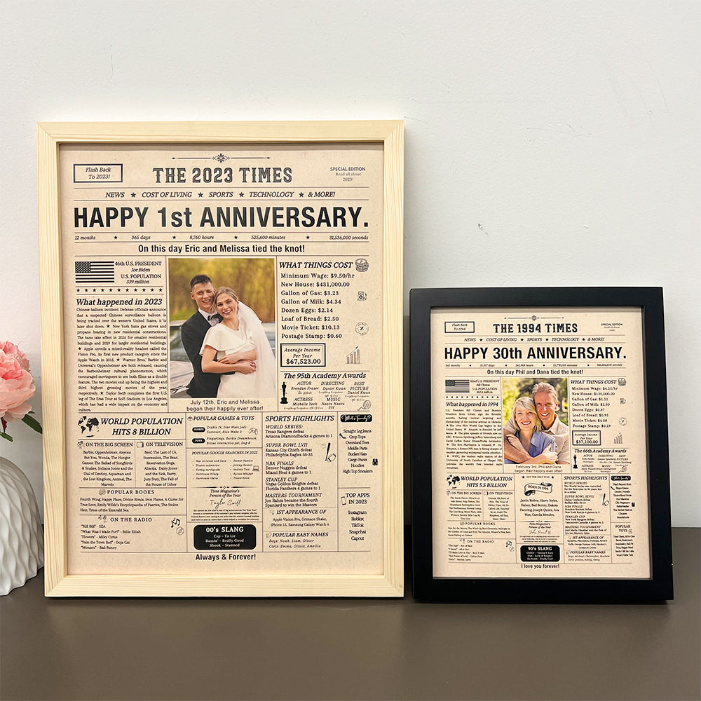 50%OFF⭐️ Personalized Birthday & Anniversary Newspaper Poster Frame