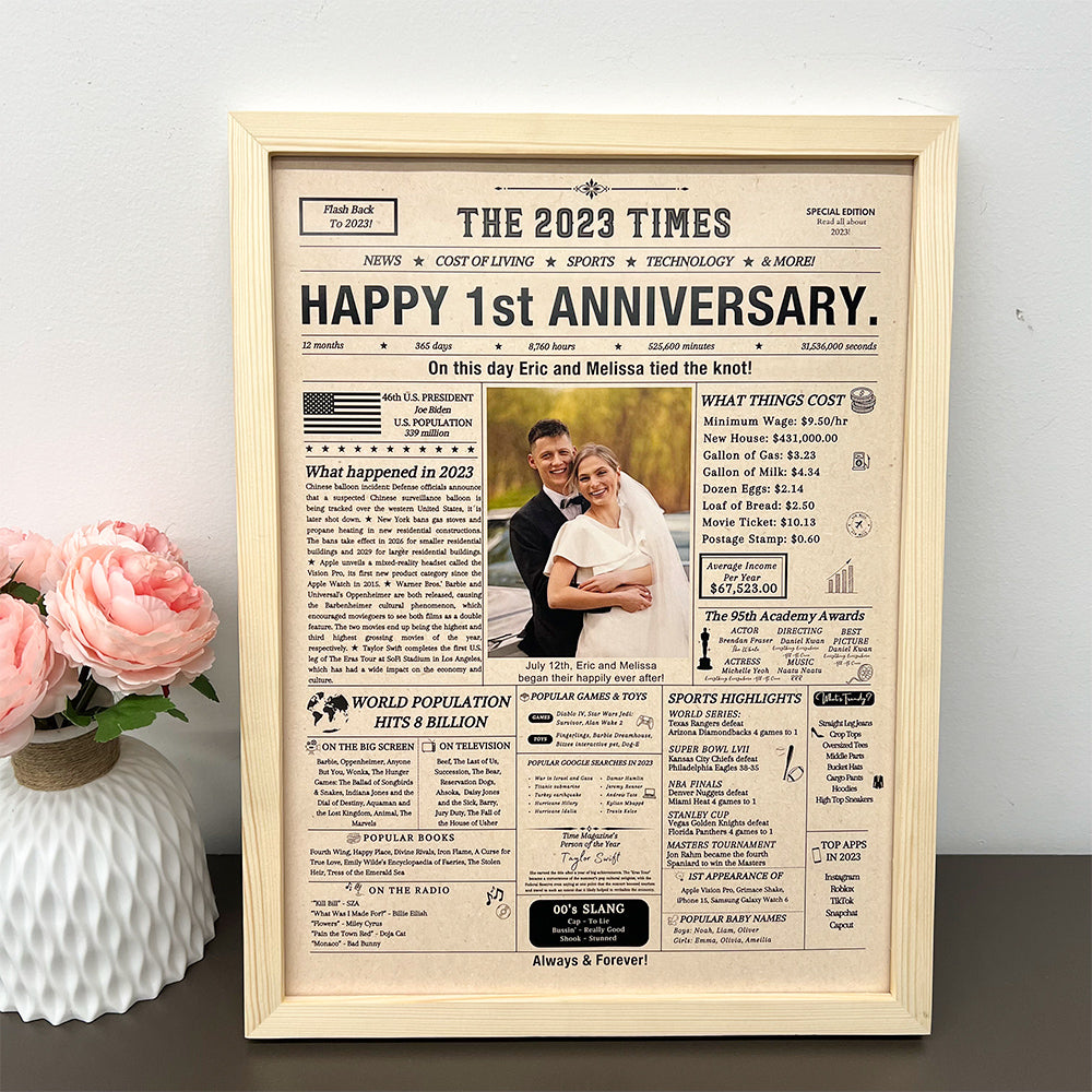 50%OFF⭐️ Personalized Birthday & Anniversary Newspaper Poster Frame