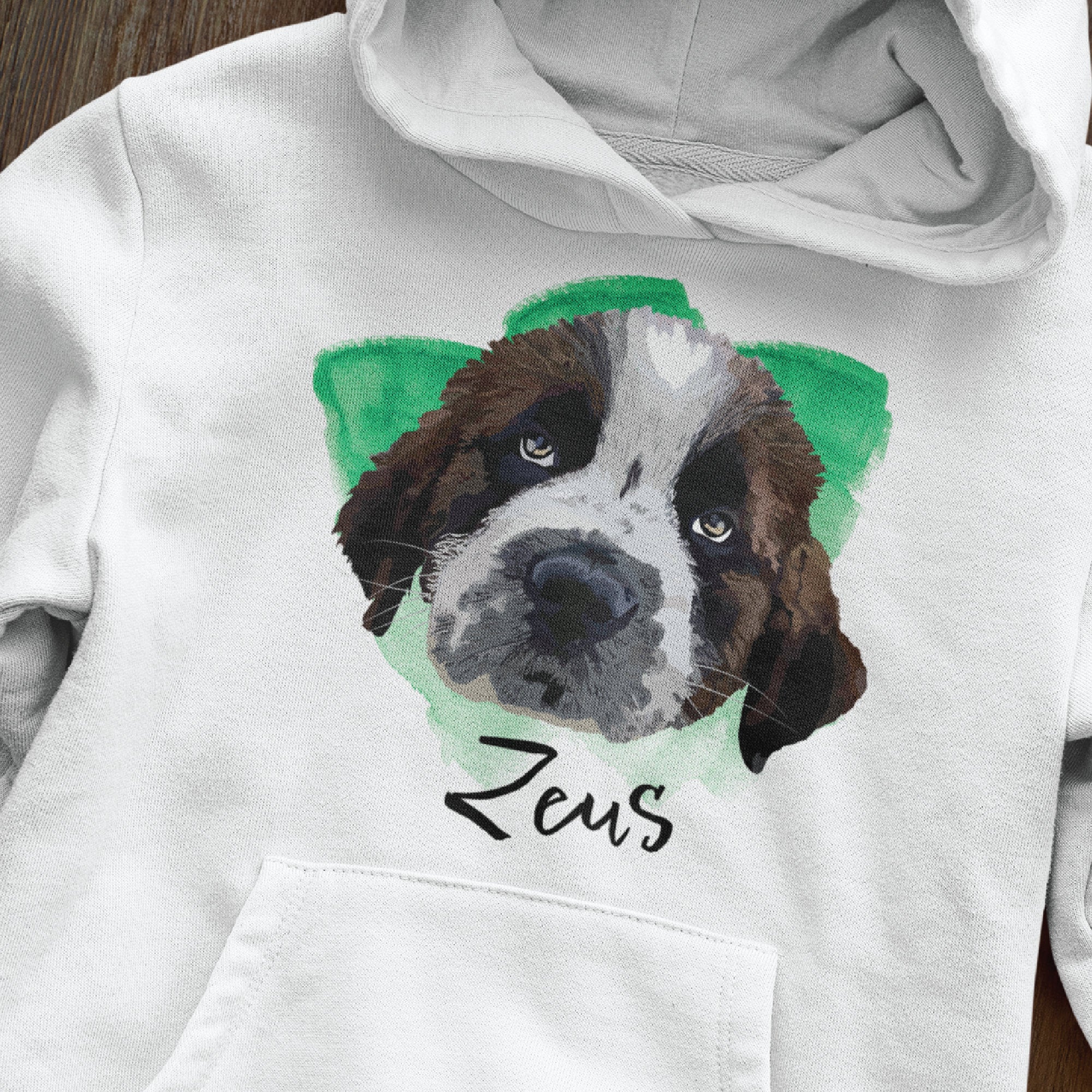 Custom Pet Photo Hoodie Comfortable Cozy Sports Jumper with Front Pocket Unisex Personalized Dog Cat Rabbit Portrait Pet Owner Gift Idea