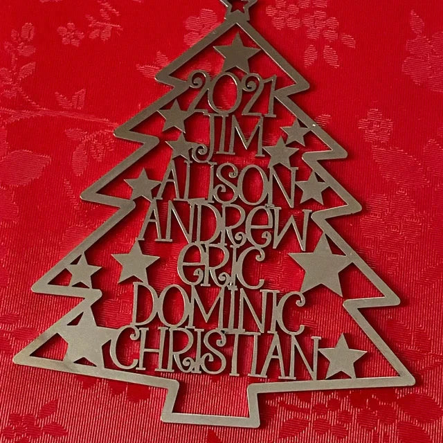 Christmas Family Tree, Custom Shape Emblem, Christmas Home Decor