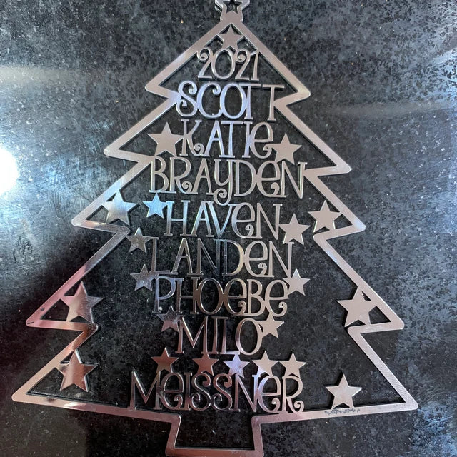 Christmas Family Tree, Custom Shape Emblem, Christmas Home Decor