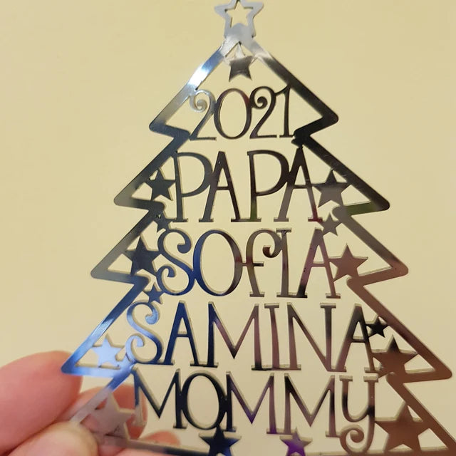 Christmas Family Tree, Custom Shape Emblem, Christmas Home Decor