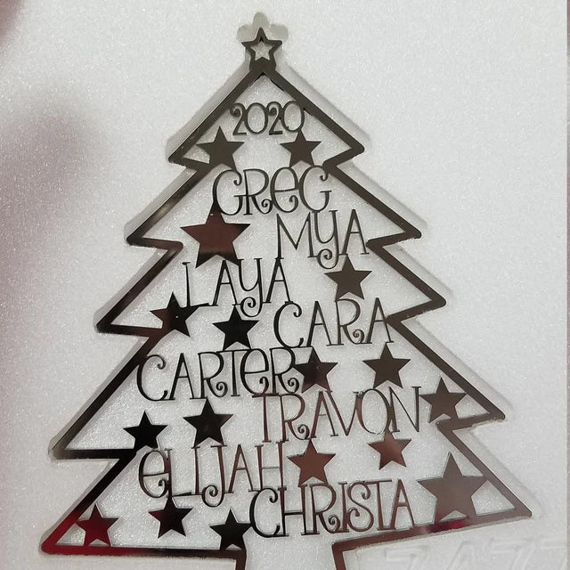 Christmas Family Tree, Custom Shape Emblem, Christmas Home Decor