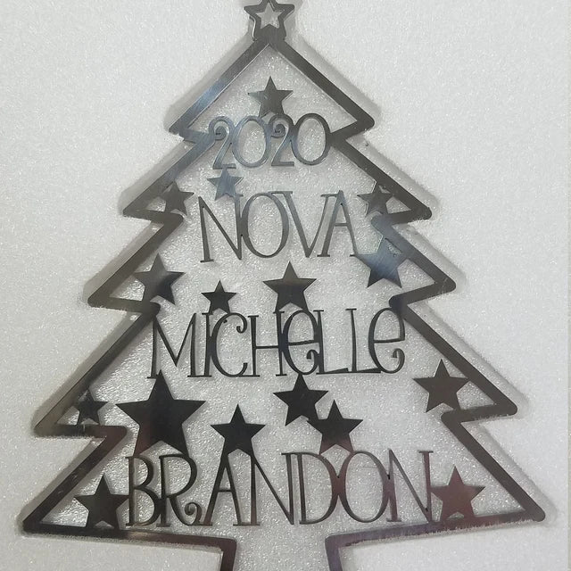 Christmas Family Tree, Custom Shape Emblem, Christmas Home Decor