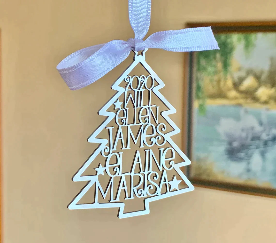 Christmas Family Tree, Custom Shape Emblem, Christmas Home Decor