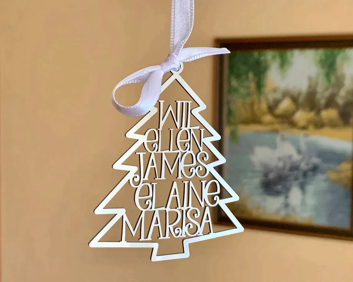 Christmas Family Tree, Custom Shape Emblem, Christmas Home Decor