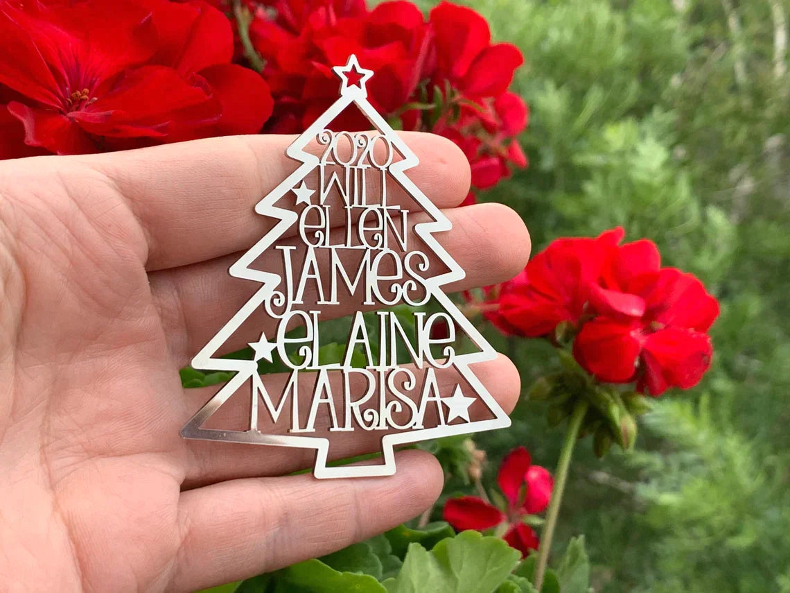 Christmas Family Tree, Custom Shape Emblem, Christmas Home Decor