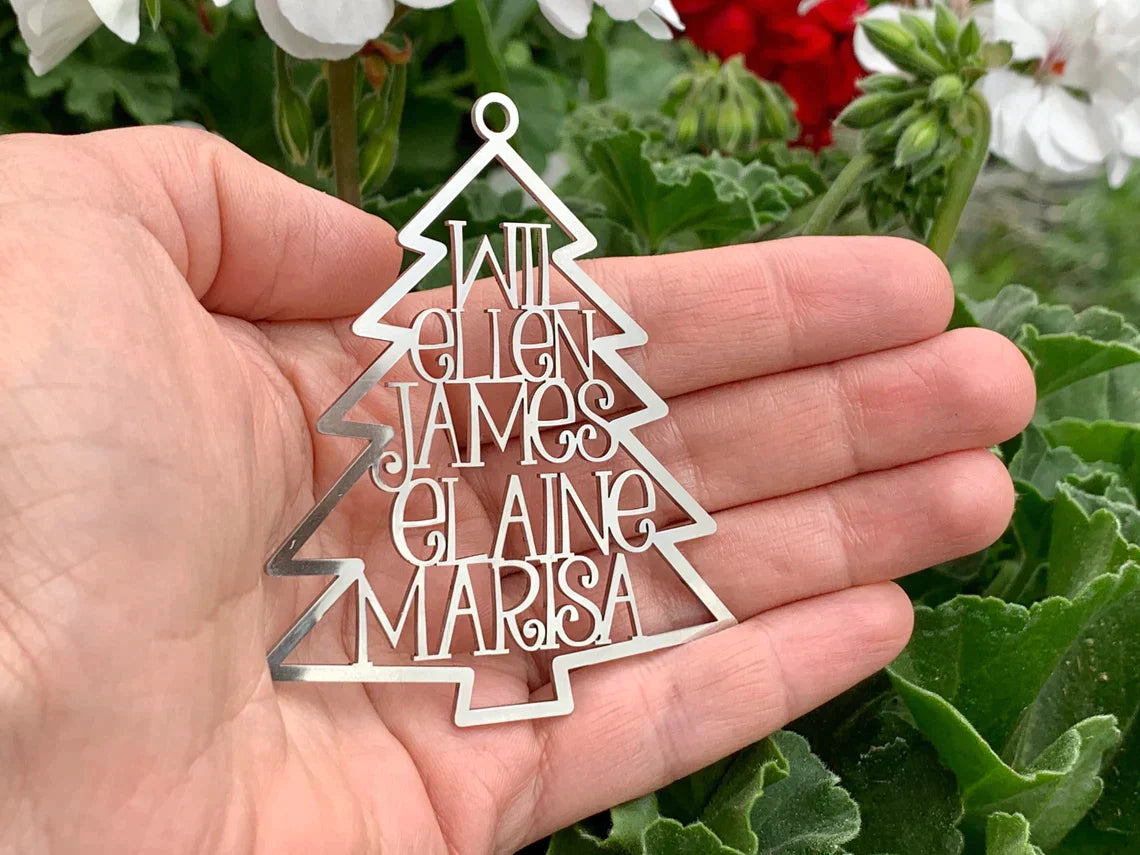 Christmas Family Tree, Custom Shape Emblem, Christmas Home Decor